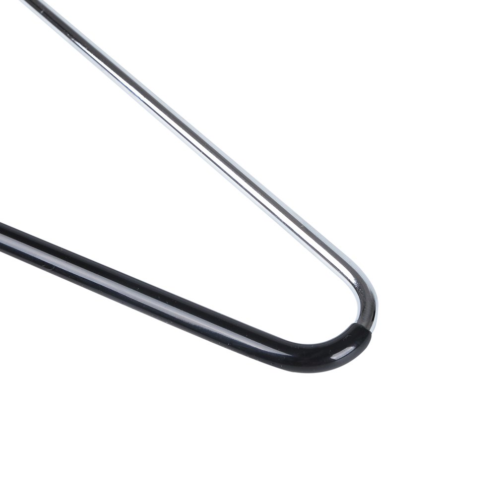 Quality Hangers Schwerlast Metall kleiderbügel mit schwarzer Gummi-Beschichtung für Anti-rutsch-Pants 17 Zoll Chrom 10
