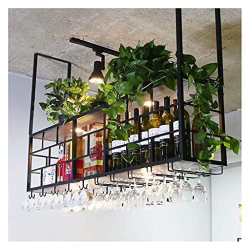 Support à vin d'angle suspendu et étagère de restaurant pour verres à pied