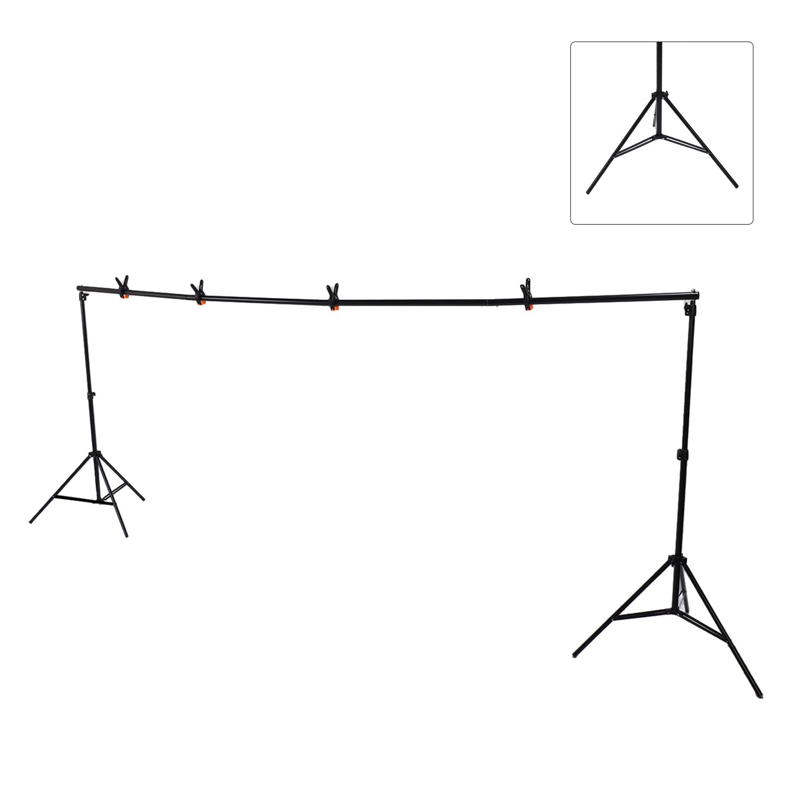 EMUKOEP Kit Supporto per Fondale Fotografico Durevole e Regolabile, Stabile e Affidabile per Studio Fotografico 2x3 M