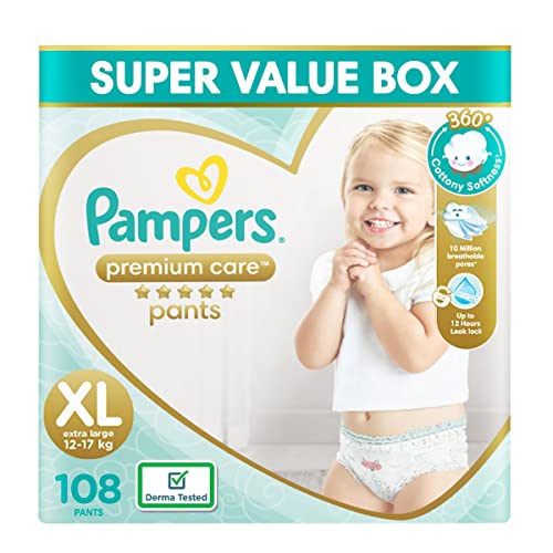 Image of Pampers Premium Care Pants, XL Size, 108 Count & Active Baby Taped Diaper, L Size, 78 Count & L Size, 56 C