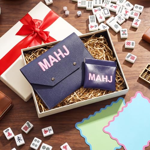 Juego de Mahjong con Estuche de Cuero y Bolsa para Dados miniatura 3