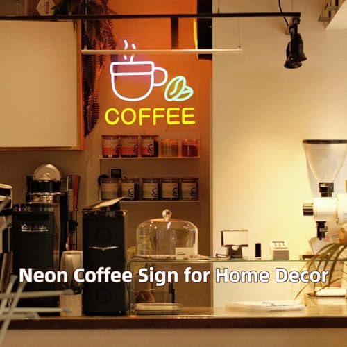 Image of Neon Sign, Business Sign for Bar Decor, Colorful Coffee Signs, Dimmable Design, 5V Charger
