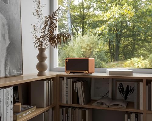 Image of Edifier D32 Tabletop Wireless Speaker Full Digital Signal Processing, Two-Way Active Crossover, Retro Design and Fashion Style, (Brown)