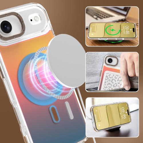 Image of Magnetic Case for iPhone Air [Compatible with Magsafe] [Cute Fashion Fluorescent Design] [1 Screen Protector] Slim Translucent Matte Case for iPhone Air 6.5 inch 2025, Desert