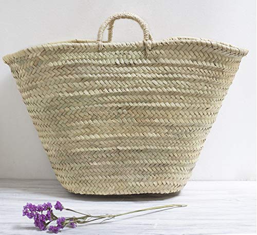 Capazo-de-Palma-fibras-naturales-con-Asas-Cortas-de-Pita-Cesto-o-Bolso-de-Mimbre-para-la-Playa-7V-aprox-42x25-cm 51HR6Dz19VL