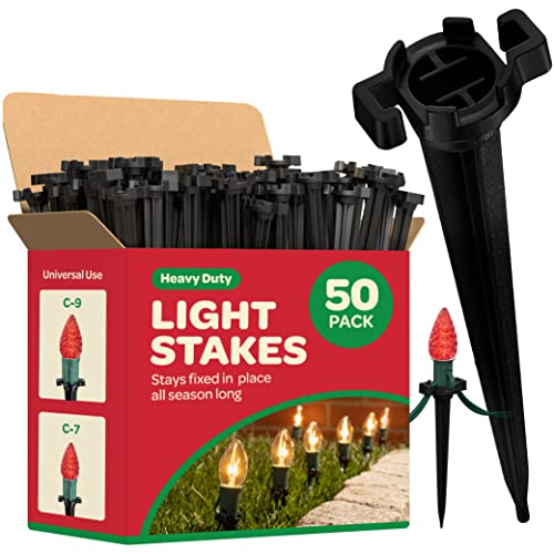 Plastic Light Stakes Set Of 50 4.5 Inch Christmas Yard