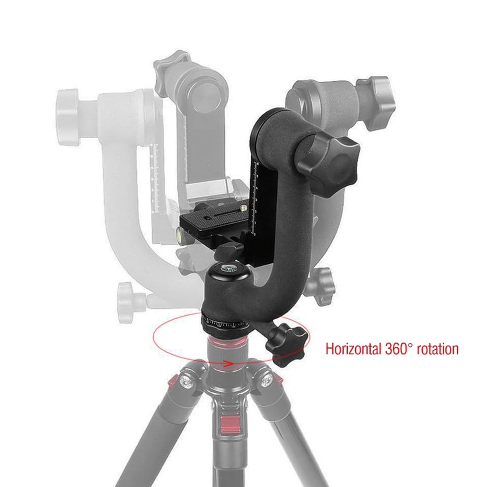 CONFUSE Stabilizzatore per Treppiede con Giunto Cardanico per Guardare Teleobiettivo in Lega di Alluminio, Stabilizzatore per Monopiede per Uccelli, per Godersi L'Immagine, Ornamento