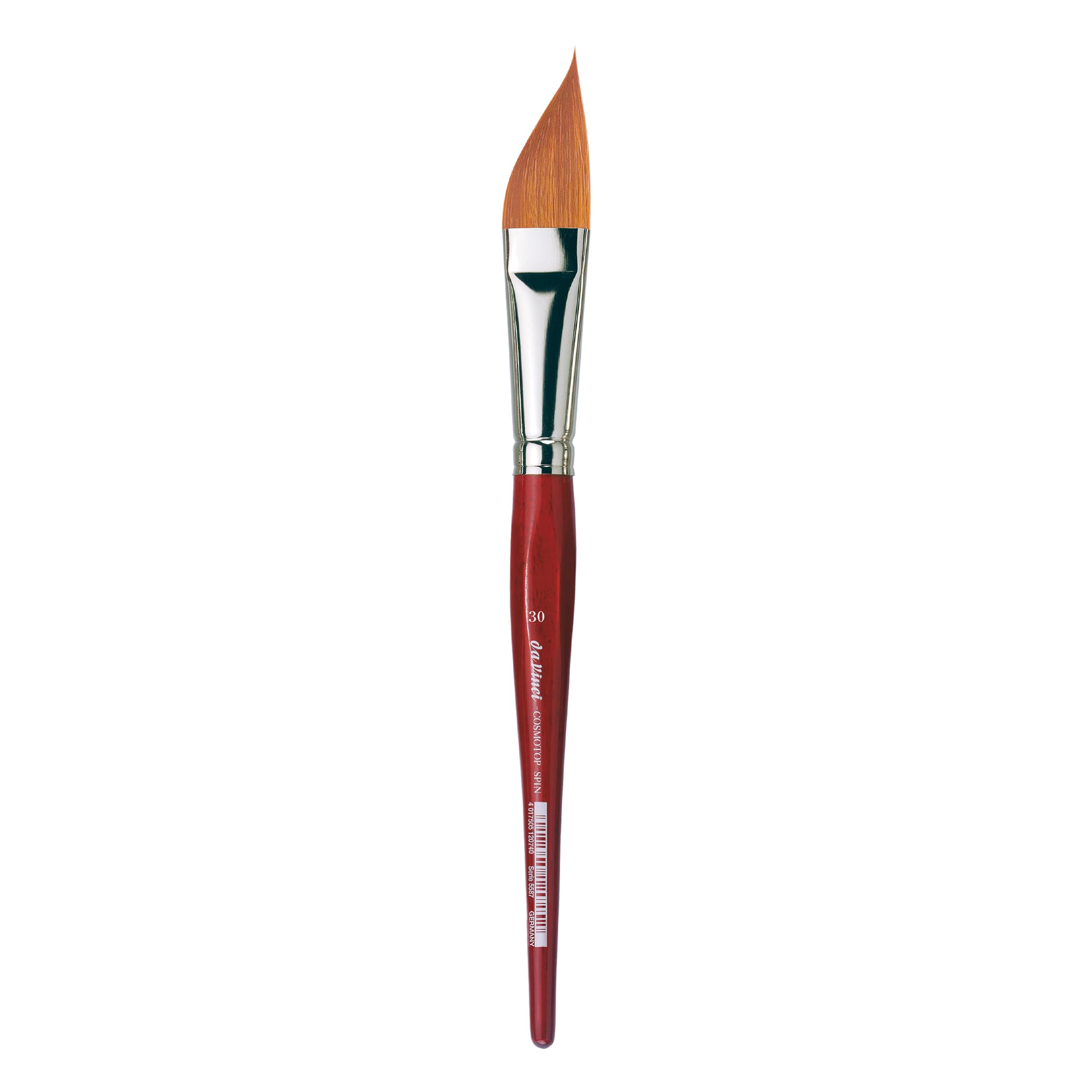 da Vinci Watercolor Series 5587 CosmoTop Spin Paint Brush, Slant Liner Synthetic with Red Handle, Size 30 (5587-30)