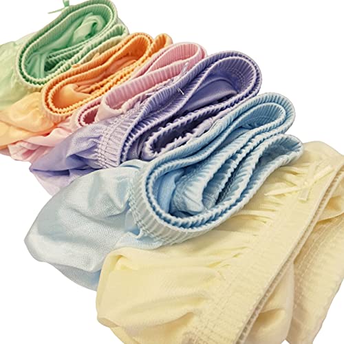 Littledream Lot of 6 Vintage Plus Size XL Hips 36 inch - 46 inch Full Cut Briefs Sheer Transparent Silk Nylon Panties Men Womens Knicker Underwear High Waist Granny Brief Mushroom Gusset4