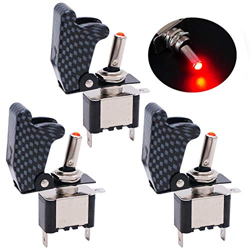 Twidec/3Pcs Rocker Toggle Switch 12V 20A Heavy Duty Racing Car Automative Auto SPST