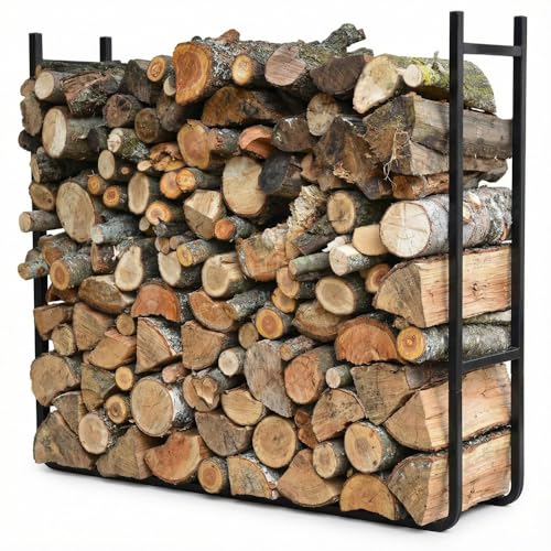 Oxeo Range bûches XXL Extensible - Range Bois Grande Hauteur Grosse capacité - Hauteur 1.5 m - Acier revêtement époxy