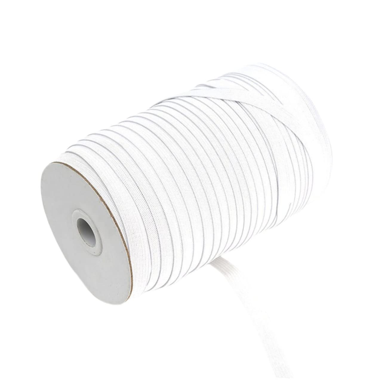 Homoyoyo DIY Springy Stretch Knitting Elastic Bands White Wide Durable Spool Cord for Sewing Crafting and Waistbands High Elasticity and