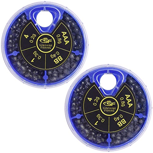 SF 2Packs Micro Split Shot Lead Combo Removable Fishing Lead Sinkers...