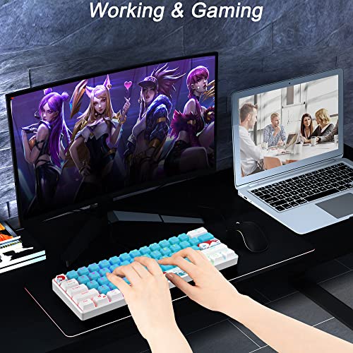 Image of Fogruaden 60% Mechanical Keyboard, 61 Keys Gaming Keyboard, RGB Backlit, Compact 60 Percent Wired Keyboard for Win /Mac PC Gamer, Easy to Carry on Trip (Blue,Blue Switch)