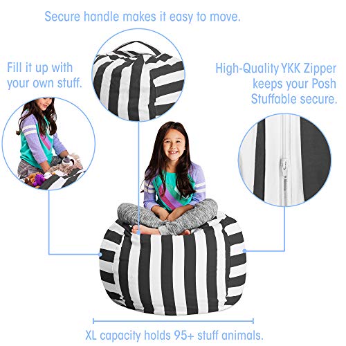 image for Posh Stuffable Kids Stuffed Animal Storage Bean Bag Chair Cover - Chil