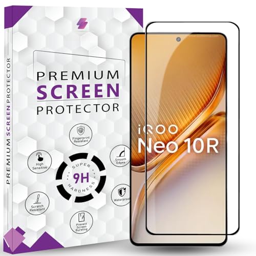 Image of Premium Tempered Glass Screen Protector Guard For iQOO Neo 10R (6.78 Inch, Pack of 1) | Edge to Edge Coverage With Easy to installation kit & Guide