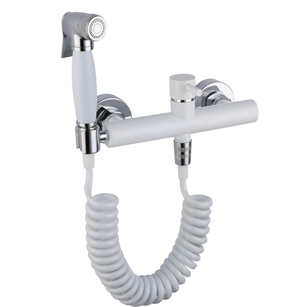 Bidet Sprayer Faucet Set Brass White Portable Diaper Dishwasher Shower Sprayer Wall Mounted Toilet Bidet Attachment Pressure Sprayer