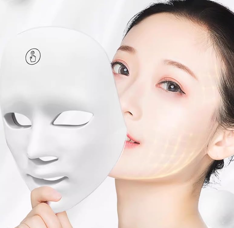 Face Neck Massager with Red LED Light Therapy