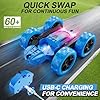QUNREDA Remote Control Car, RC Cars Toys for Kids Ages 6-12, 4WD Stunt Car with LED Lights & 360° Flips, 2.4GHz, Upgraded USB-C Modular Batteries, 8-10 Year Old Boys Birthday Gift 1-Blue #1