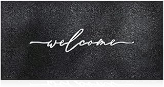 AAZZKANG Welcome Mat with Durable Non Slip Rubber Backing Black Door Mat Outdoor Ultra Absorb Mud Easy Clean Indoor Doormat Entrance Rug Black