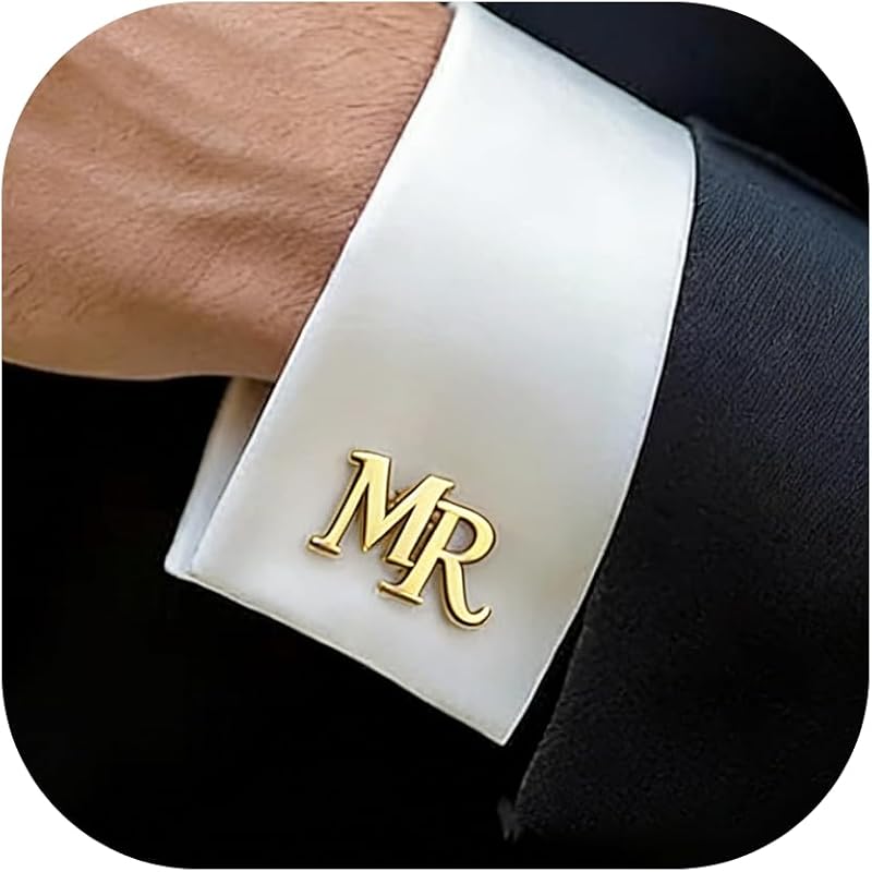 Custom Initial Cufflinks for Men, Personalized Cufflinks for Groomsmen