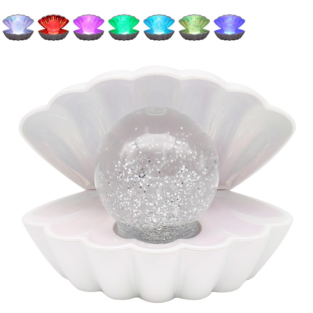 L & P Home & Gifts Colour Changing Sensory Shell Might Light (Pearlised) — image 1