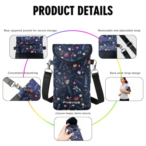 Image of Neoprene Phone Sleeve Pouch Case Bag for Men Women w /Crossbody Strap /Neck Lanyard for iPhone 17 /16 /15 /14 Pro Max, Samsung S25,Pixel 10