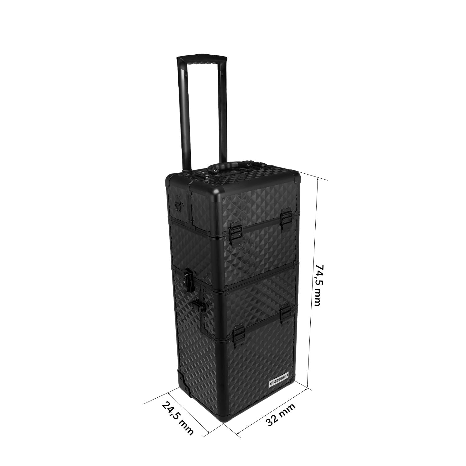 anndora 2 Rad Beauty Trolley 60 Liter Salontrolley Friseurkoffer komplett schwarz
