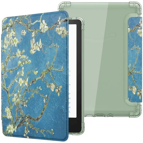 Capa TPU + Pelicula para Novo Kindle de 6 Polegadas (2024) Modelo RS23CV Traseira transparente com Função Hibernação (Amendoeira em flor)