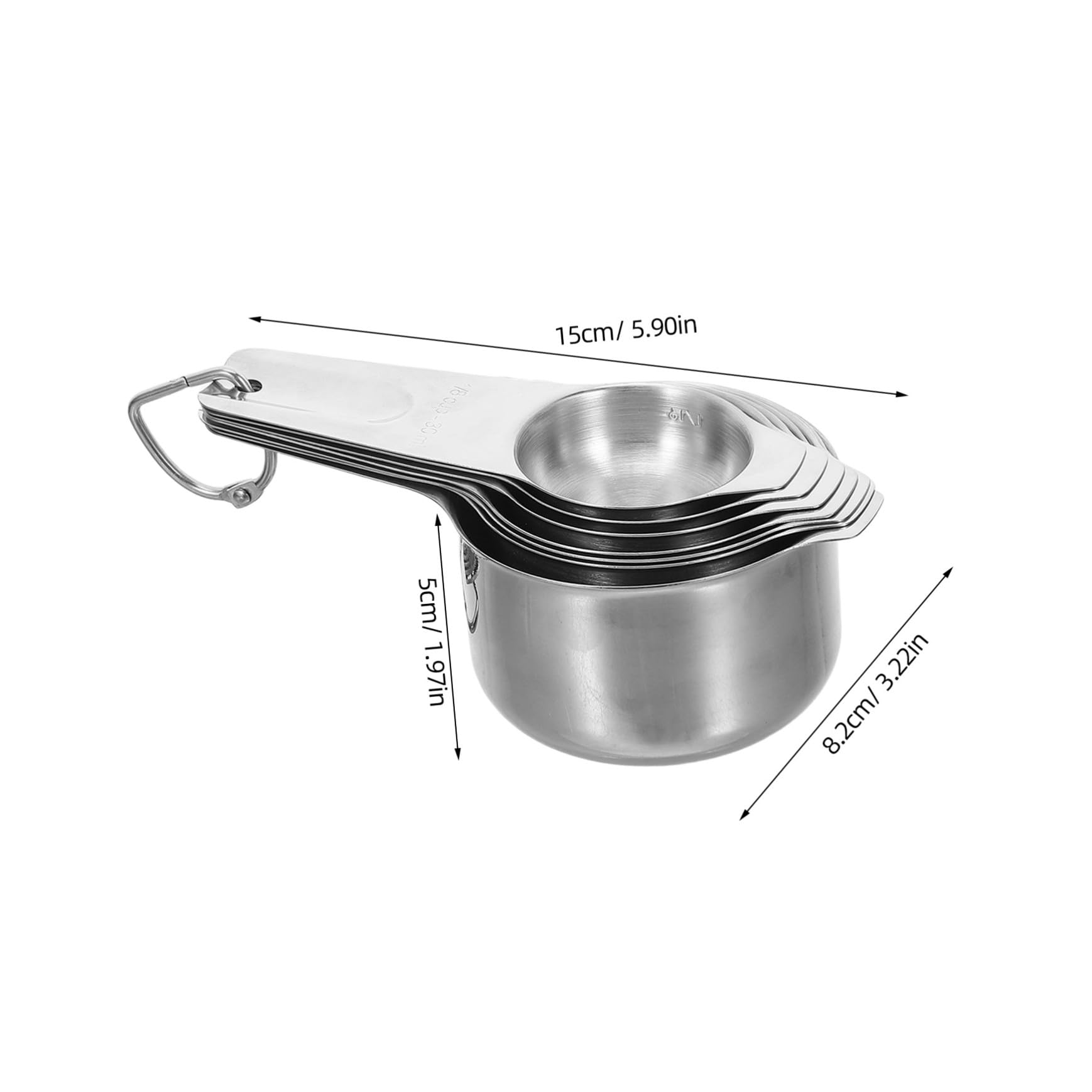2 Sätze Edelstahl Messbecher und Messlöffel Set Robust Langlebig für Präzises Messen von Trockenen und Flüssigen Zutaten Komfortable Griffe Vielseitig für Backen Kochen
