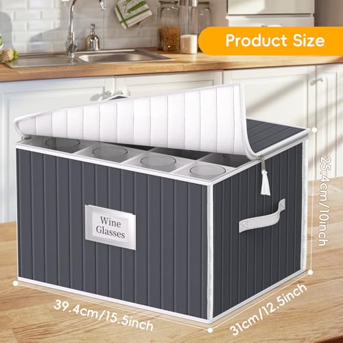 Caja de almacenamiento para copas de vino que evita roturas gracias a su carcasa dura lateral 4