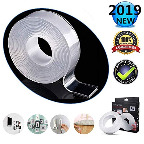 Preisvergleich Produktbild Waschbares Spurloses Klebeband,Transparent Waschbares Wiederverwendbare Gel Grip Aufkleber Klebeband für Wände Küche Teppichbefestigung Einfügen von Fotos