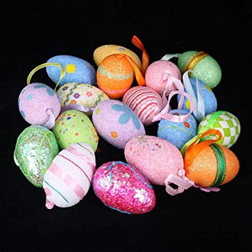 Amazon Fvvmeed 24個 イースターエッグ イースターぶら下げ卵 プラスチック製 カラフル お得 イベント ハンド塗装 つかみどり お菓子 吊り下げる飾り 復活祭 デコレーション イースター飾り タイプ9 クリスマス雑貨 おもちゃ