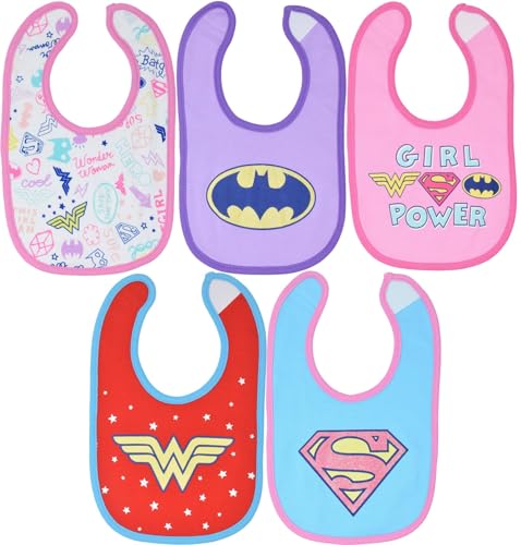 Image of DC Comics Justice League Wonder Woman 5 Pack Bibs One Size