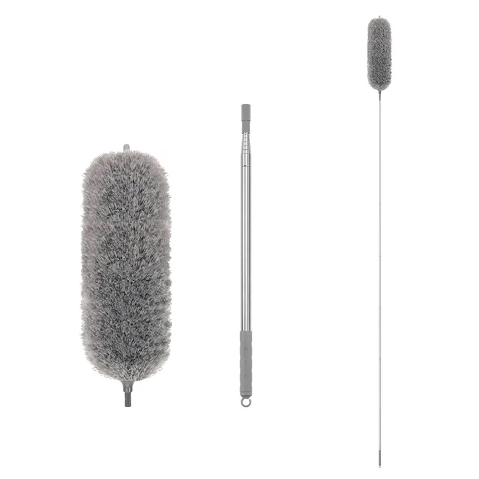 Cleaning Duster 140/250/280cm Telescopic Extended Long Crevice Spider Web Microfiber Brushes Bendable Household(2.8m setB)