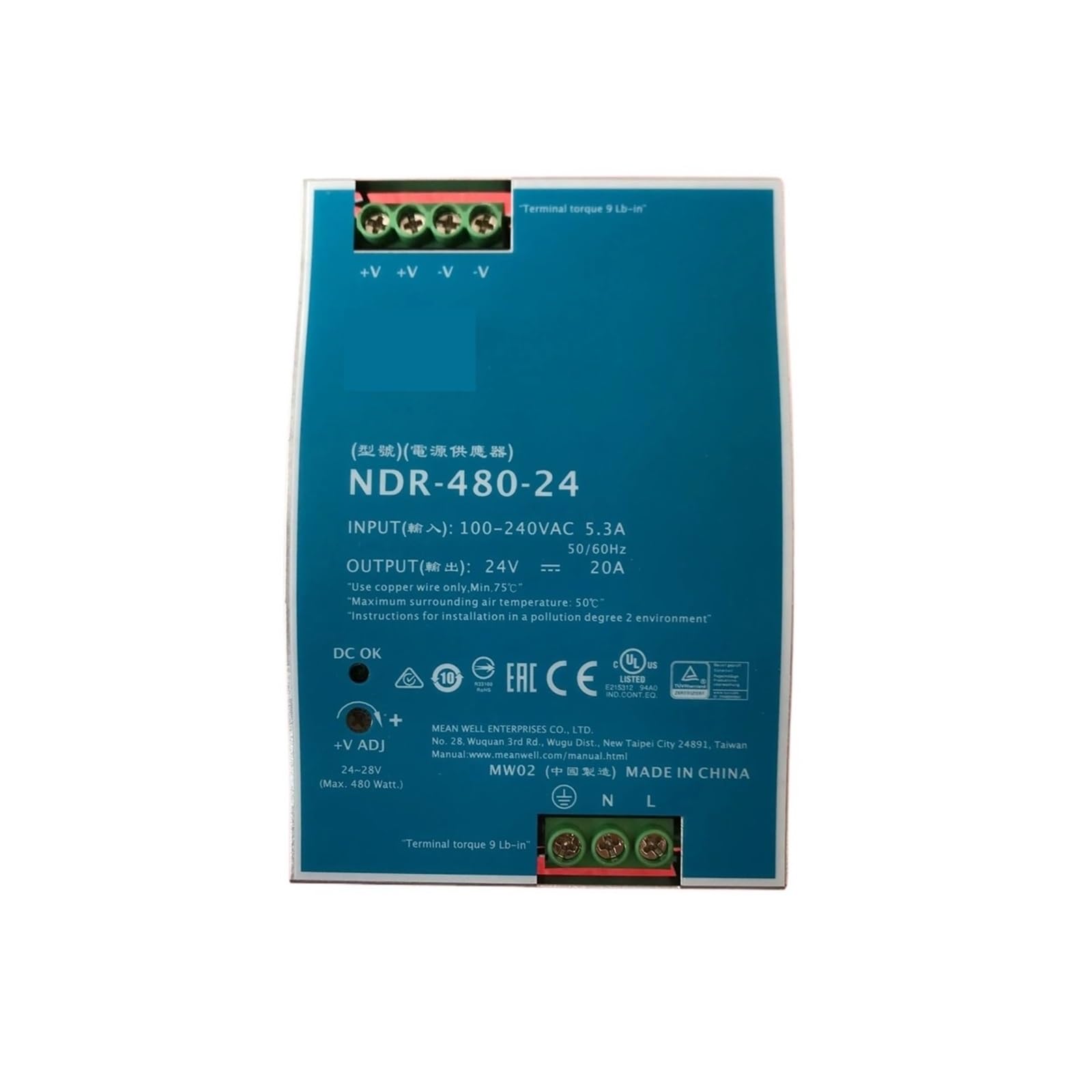 BRODEFUP NDR-480-24 DC 24V 20A 480W Single Output Power Supply