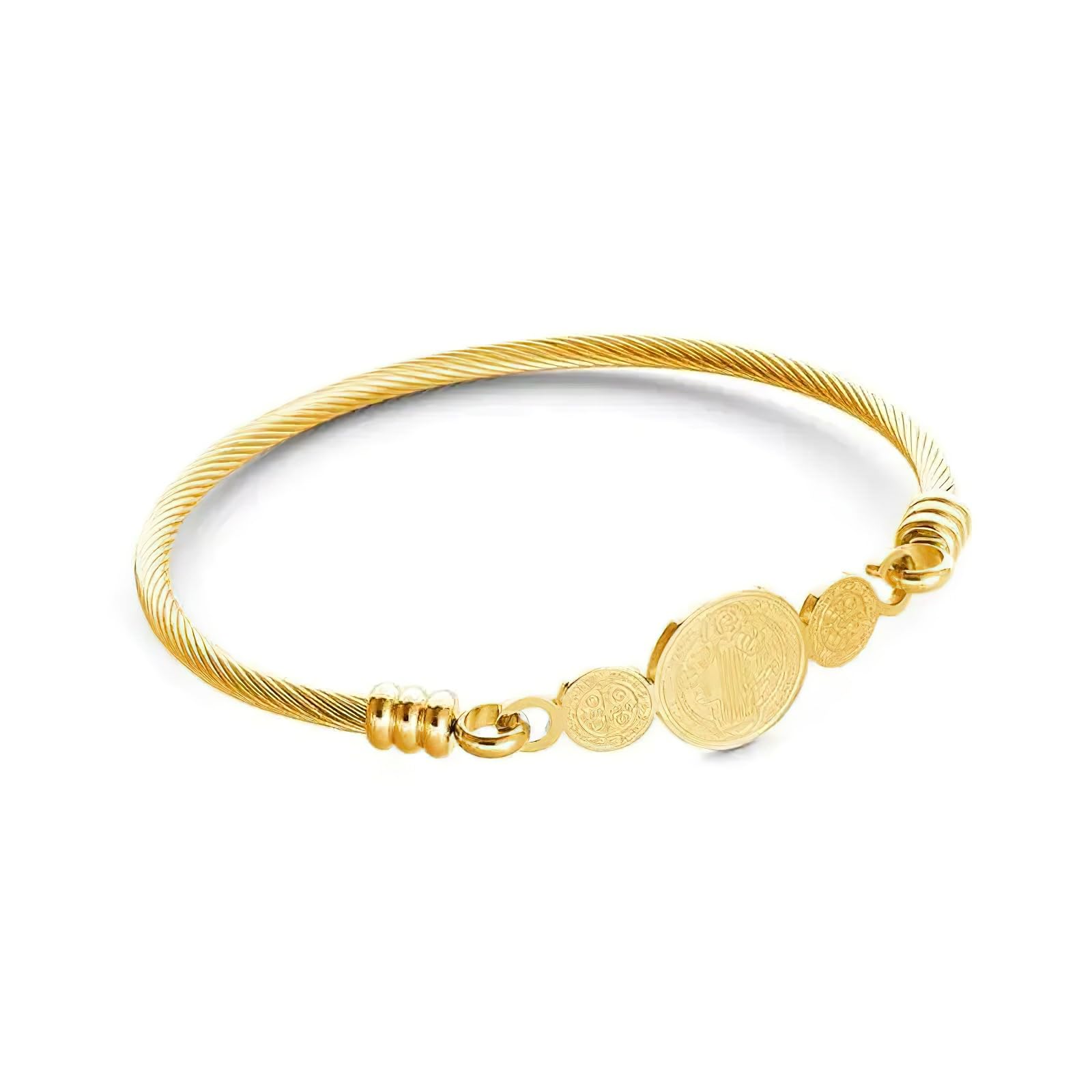 GenericStainless Steel Saint Benedict Bracelet For Men And Women - Rosario De San Benito For Men And Women, Cross Catholic Religion St. Benedict Bracelet, Pulseras De San Benito, Gift For Women And Men