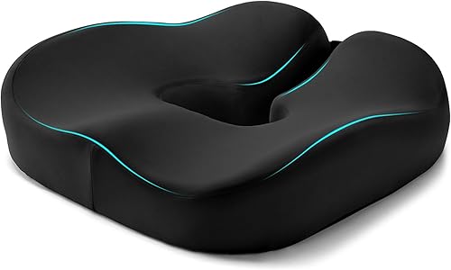 Almohada de dona para el dolor de coxis y alivio de hemorroides - Cojín de asiento de coxis para ciática, posparto, presión sentada - Espuma