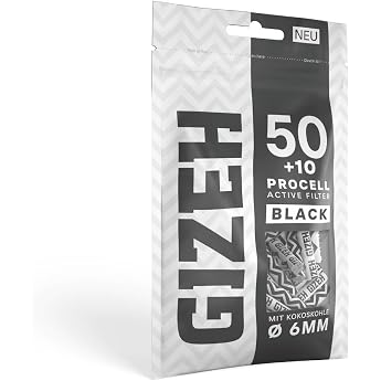 GIZEH ProCell BLACK Active Filter Diameter 6 mm - 50 + 10 Bags