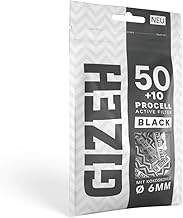 GIZEH ProCell Black Active Filter - Activated Carbon Filter Slim 6 mm Diameter with Innovative Paper Caps - Filter with 27 mm Length in 50 + 10 Bags