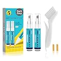 NADAMOO Grout Renew Pen Dark Gray, 2 Large Size 20ml Tile Grout Paint Pens, Grout Shine Touch Up Repair Marker Tile Gap Coating- Restore Grout Line, with 2 Replacement Nibs and 1 Cleaning Brush