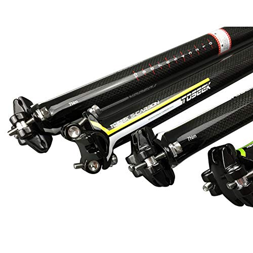 Toseek Mtb Mountain Road Folding Bike Bicycle Seat Posts Carbon Fiber Seatpost 27.2/30.8/31.6X350/400Mm (Yellow, 30.8X400Mm) #TOP3