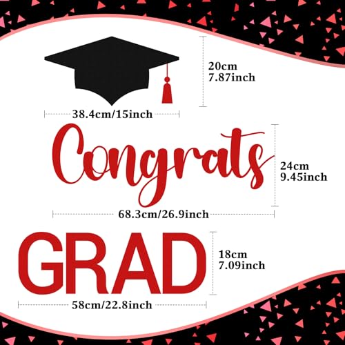Image of Epakh 2026 Graduation Party Decal Sign for Backdrop Letters Peel and Stick Graduation Sticker for Balloon Arch Decorations Party Sign Wall Decor(Red)