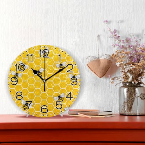 Reloj de pared analógico redondo silencioso de 10 pulgadas miniatura 2