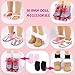 18 inch Doll Accessories, 5 Pairs of Doll Shoes+2 Socks 18” Doll Shoes Includes Snow Boots/Roller Skates/Sandals/Flip-Flops/Dance Shoes/Pink/Black Socks for American Doll Boy or Girl Dolls