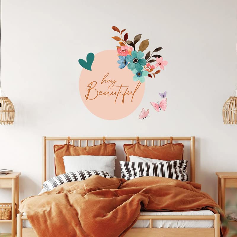 Kotart - Colorful Flowers Printed Wall Stickers/Decals - Hey Beautiful HD Printed Vinyl Wall Sticker (B09WCB5YGZ) Amazon Price History, Amazon Price Tracker