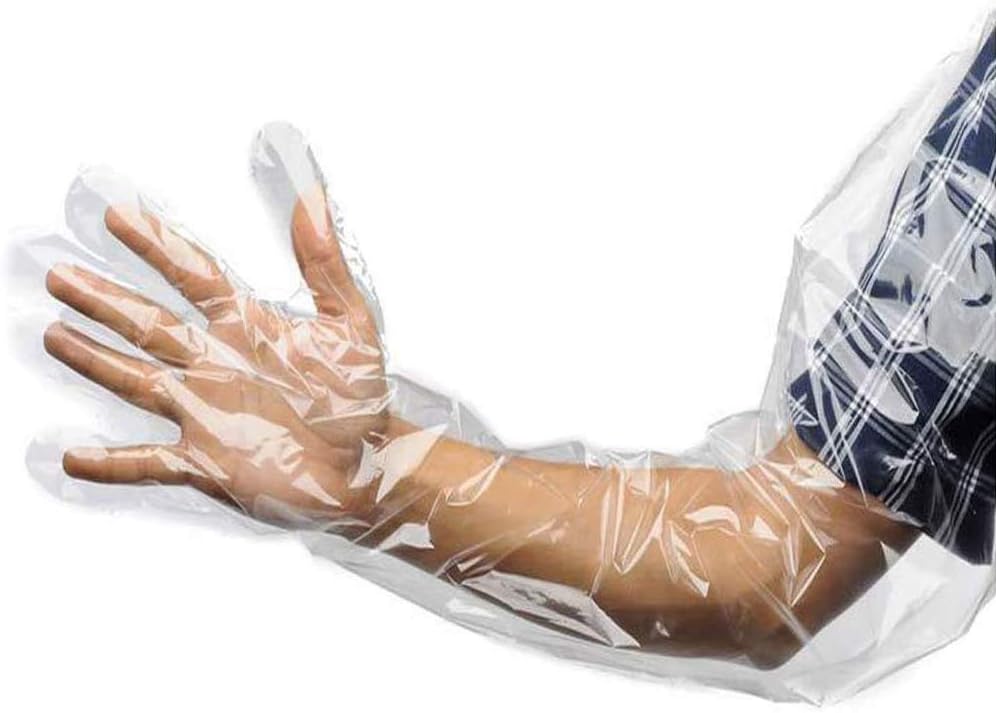 50Pcs Veterinary Insemination Rectal Long Gloves Disposable Plastic Full Arm 35inch Field Dressing Palpation Gutting