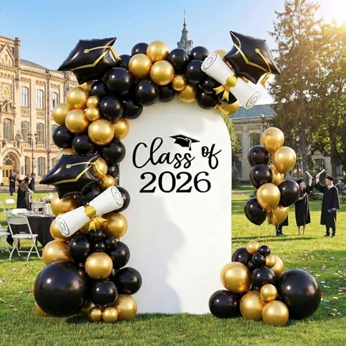 Moukeren Cubierta Fondo Arco Graduación 6.6ft Blanco miniatura 5