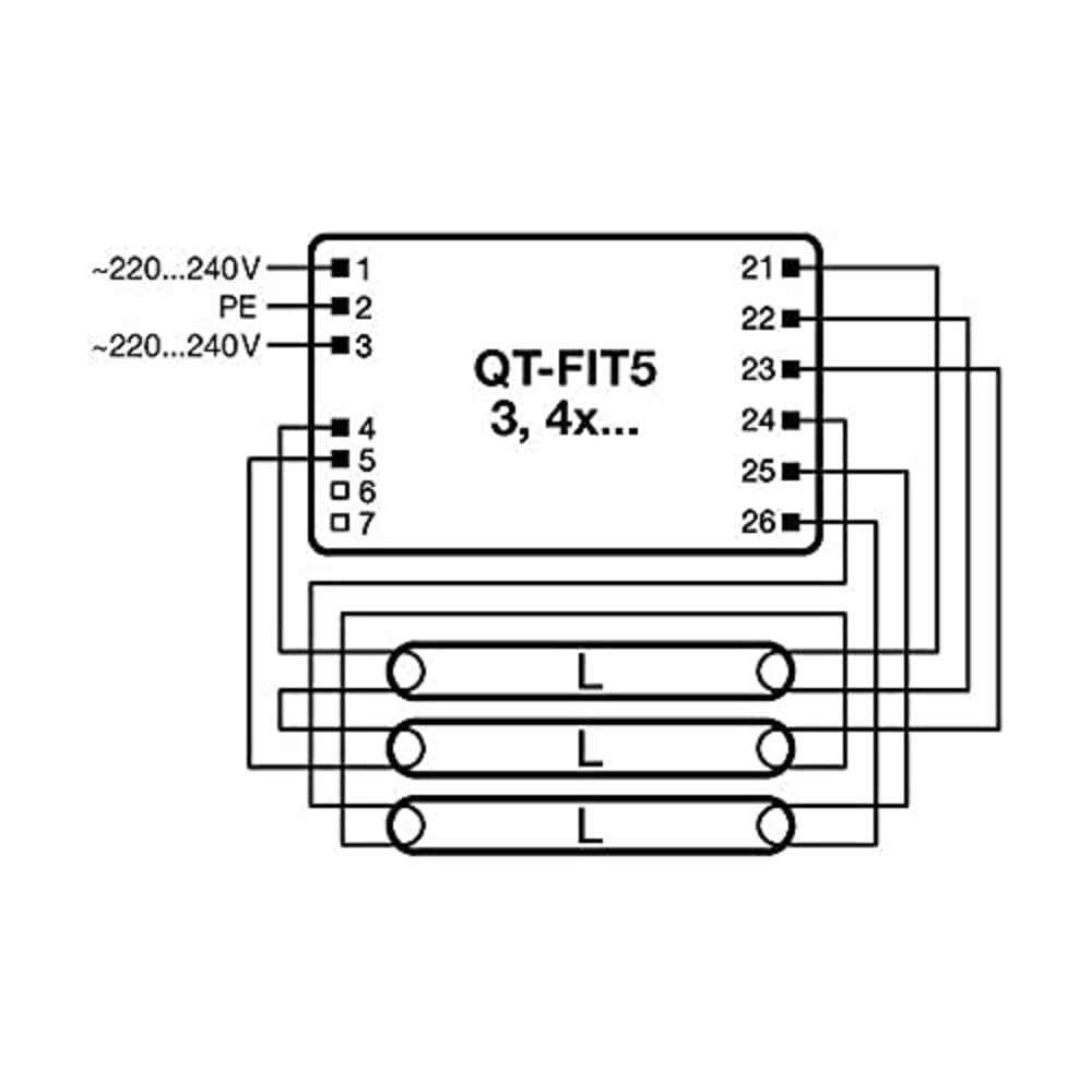 OSRAM Lamps elektronisches Vorschaltgerät (EVG), QUICKTRONIC FIT 5, EVG LL/KLL non-DIM, QT-FIT5 3X14,4X14/220-240 4008321971210 Weiß