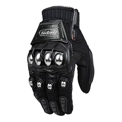 ILM Alloy Steel Knuckle Motorcycle Motorbike Powersports Racing Tactical Paintball Gloves (L, BLACK)